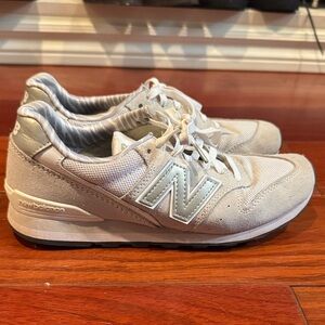 New Balance Light Gray and White Sneakers